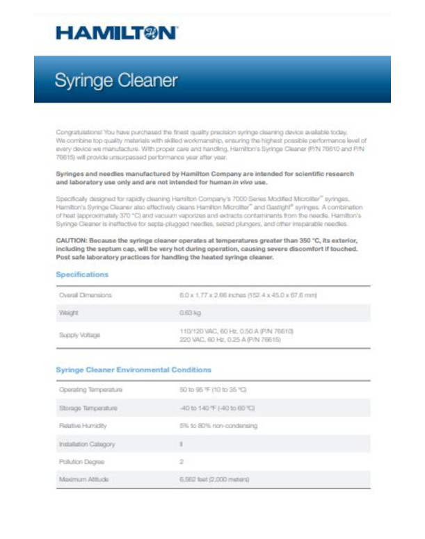 Syringe Cleaner